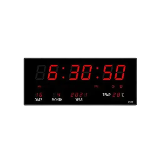 [3615] Horloge Murale LED Heure Date Température Affichage LED