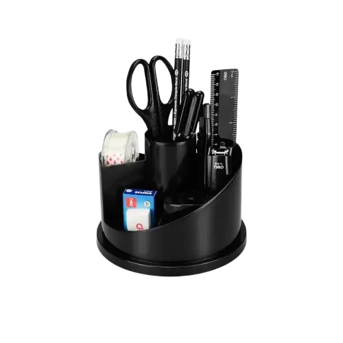 [38251A] Plumier de Bureau DELI avec 17 Pièces Noir