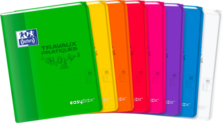 [400131017] Cahier TP OXFORD Easybook 17x22cm 80 Pages Seyès Agrafé Couverture en Plastique avec Pochette