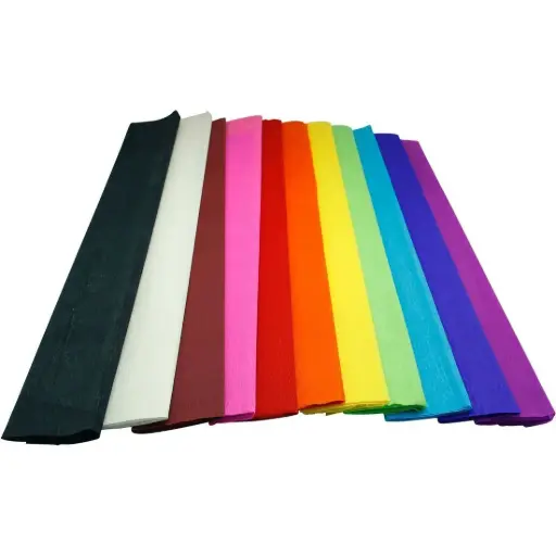 [4014] Papier Crepon Couleurs TECHNO 50x200cm multi-couleurs