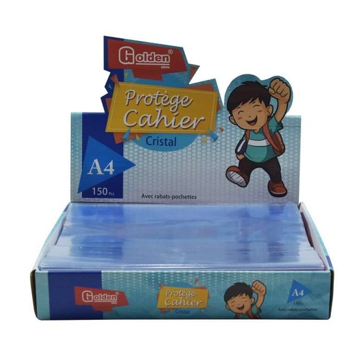 [41010] Protège Cahier GOLDEN A4 GM TP Transparent