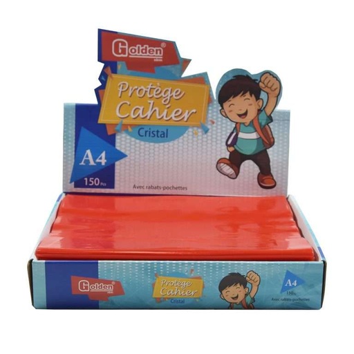 [41011] Protège Cahier GOLDEN A4 GM TP Rouge