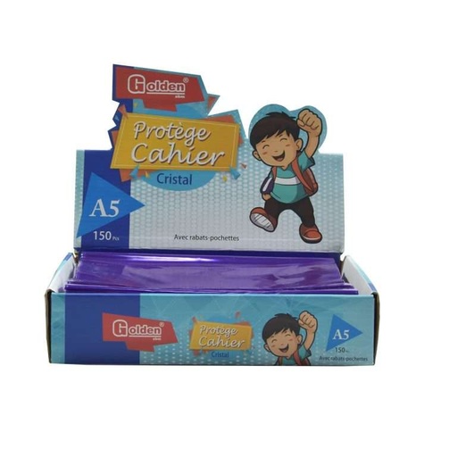 [41040] Protège Cahier GOLDEN Cristal A5 PF Violet