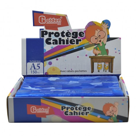 [41123] Protège Cahier GOLDEN A5 PF Bleu