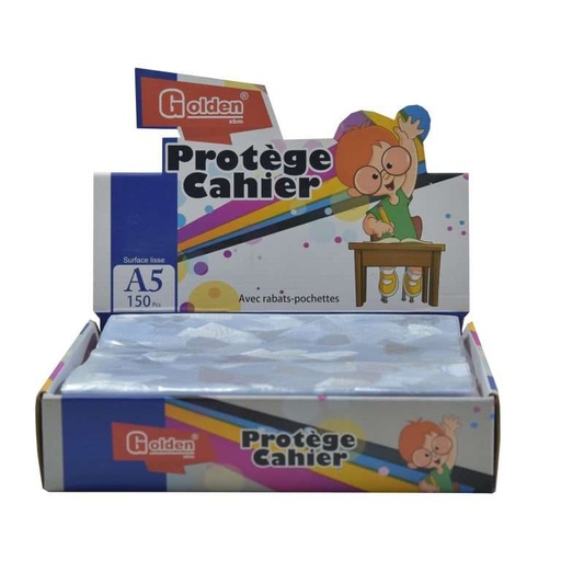 [41130] Protège Cahier GOLDEN A5 PF Transparent