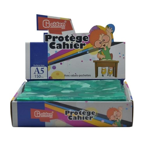 [41131] Protège Cahier GOLDEN A5 PF Vert
