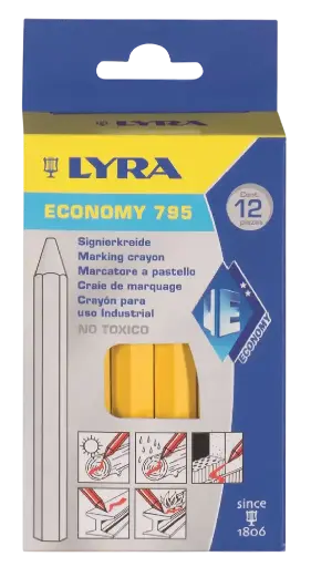[4850007] Marqueur craie LYRA Hexagonal 795 Ø 11mm x 110mm Jaune