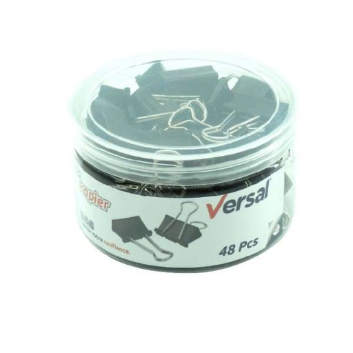 [525] Binder Clips VERSAL 25mm Boite de 48 Pièces Noir