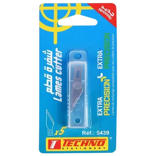 [5439] Jeu de 5 Lames de Bistouri TECHNO pour Cutter Extra Precision sous Blister