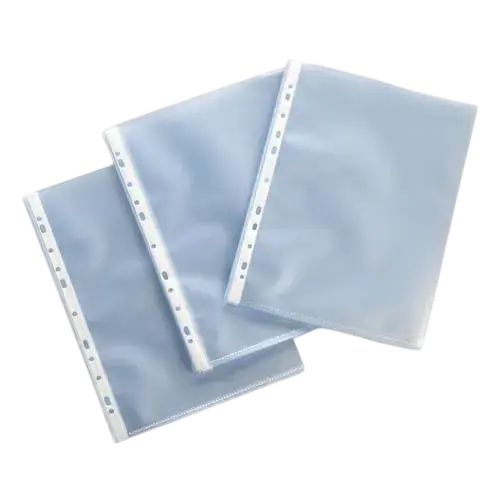 [55213] Rame De 100 Pochettes ESSELTE Perforées En Plastique à Coin