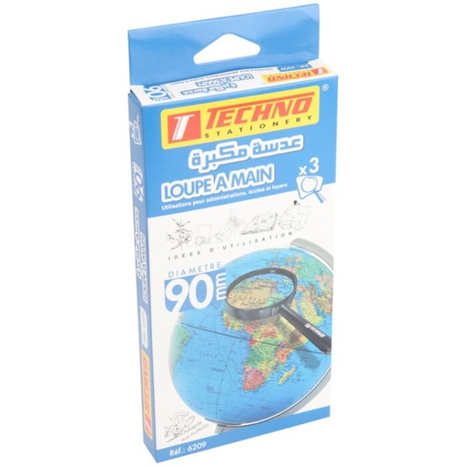 [6209] Loupe De Bureau TECHNO 90mm Noir