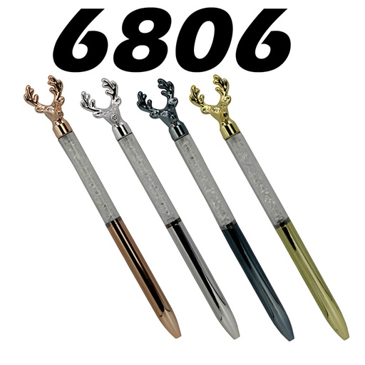[6806] Stylo Fantaisie MOBS/YAMPAP Aipa 6806, Tube écriture Multi-couleurs à perle de simili diamants, Rétractable tête forme cerf