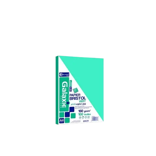 [6823-V / 6047V] Rame de 100 Fiche Bristol GALAXIE A4 160g/m² Uni Vert