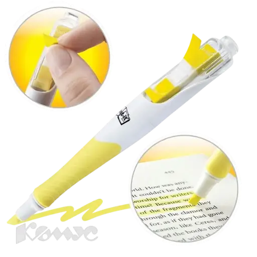 [689-HL1NR] Marqueur Fluorescent POST-IT 3M Flag 2en1 50 Marque Page Jaune