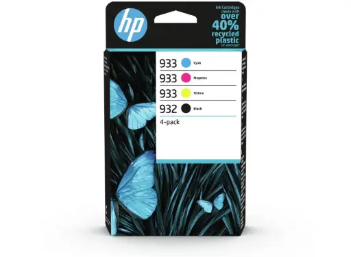 [6ZC71AE] Pack de 4 Cartouche D'encre HP 932  933 BKCYM pour Imprimantes Officejet 6100 6600 6700 7110 7612