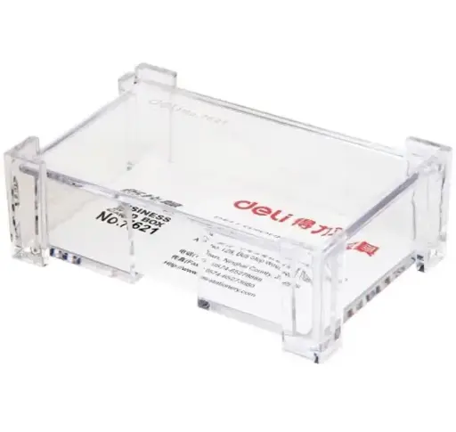 [7621] Porte cartes de visite DELI  de bureau en plastique 