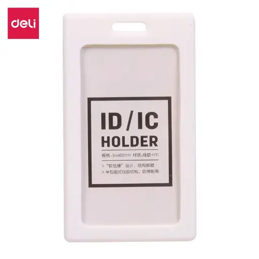 [8315/8337WH] Porte Badge DELI Vertical 54x89mm en Plastique Rigide Blanc