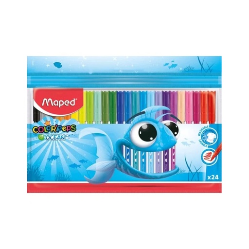 [845722] Stylo Feutre MAPED Color'peps Ocean Multi-couleurs Pochette de 24