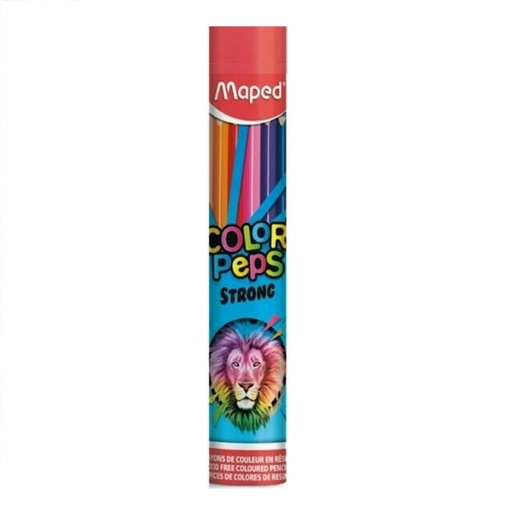 [862744] Crayons De Couleur MAPED Strong Boite En Tube Métallique De 12