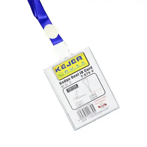 [863-2] Porte Badge KEJEA Vertical 91x128mm en Plastique avec Chaînette