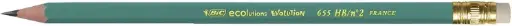 [880332] Crayon BIC Eco Evolution 655 HB Noir  Avec Gomme