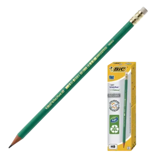 [880332] Crayon BIC Eco Evolution 655 HB Noir avec Gomme