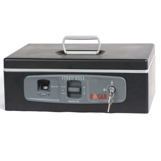 [8868LSZ] Caisse à Monnaie EAGLE Métallique à Empreinte et à Clé Noir