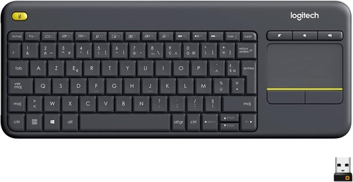 [920-007129] Clavier sans fil LOGITECH Azerty avec Pavé tactile K400 PLUS USB Noir