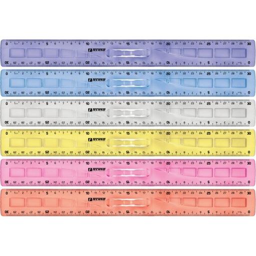 [9503] Règle Scolaire TECHNO 30cm Multi-Couleurs