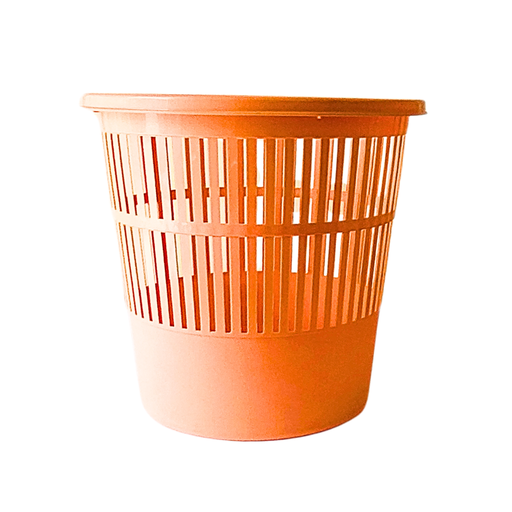 [9585] Corbeille à Papier TECHNO en PP 11L Ronde Crevette Pastel