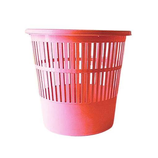 [9588] Corbeille à Papier TECHNO en PP 11L Ronde Rose Pastel