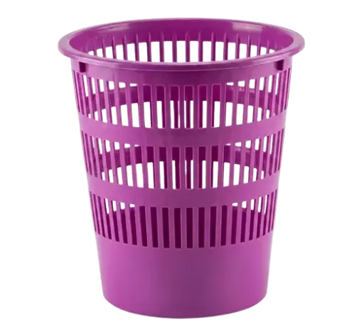 [9591] Corbeille à Papier TECHNO en PP 16L Ronde Violet Fluo