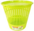 [9592] Corbeille à Papier TECHNO en PP 16L Ronde Vert Fluo