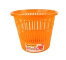 [9593] Corbeille à Papier TECHNO en PP 11L Ronde Orange Fluo