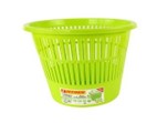 [9595] Corbeille à Papier TECHNO en PP 11L Ronde Vert Fluo