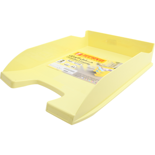 [9770] Bac à Courrier TECHNO en Plastique Opaque Jaune Pastel