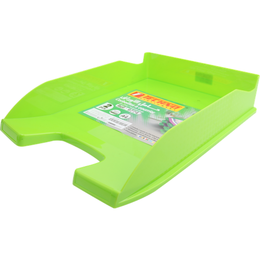 [9774/TECHNO] Bac à Courrier TECHNO en Plastique Opaque Vert Fluo