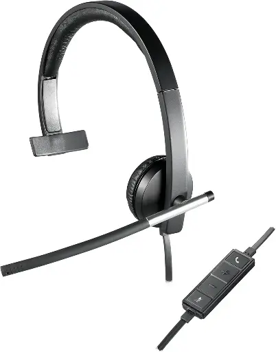 [981-000519] Casque Filaire LOGITECH H650e Stéréo USB Témoin Lumineux Câble Plat Flexible Noir