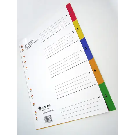 [AS-F29405] Intercalaire ATLAS 1-5 en PP A4 Multi-Couleurs