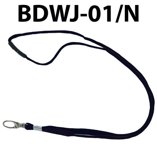 [BDWJ-01/N] Cordon Pour Porte Badge 1cm en Tissu Noir avec Sécurité