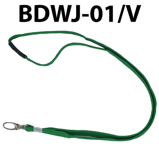 [BDWJ-01/V] Cordon Pour Porte Badge 1cm en Tissu Vert avec Sécurité