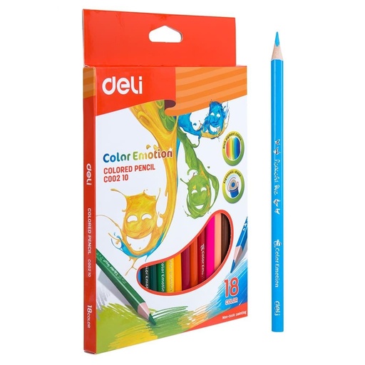 [C00210] Crayons De Couleur DELI Color Emotion Boite De 18