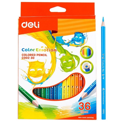 [C00230] Crayons De Couleur DELI Color Emotion Boite De 36