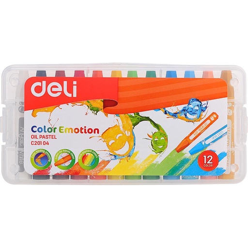 [C20104] Crayons De Couleur En Cire DELI Color Emotion Boite De 12 Mini