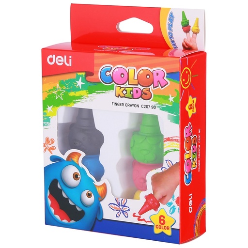 [C20790] Crayons De Couleur En Cire DELI Color Kids Boite De 06 Mini