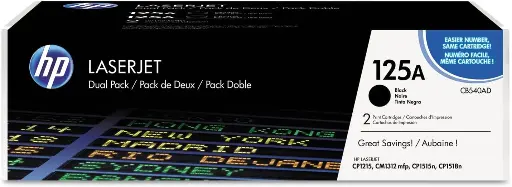 [CB540AD] Pack 2 Toners HP 125A Noir Pour Imprimantes Laserjet CP1215  CP1515  CP1518  CM1312