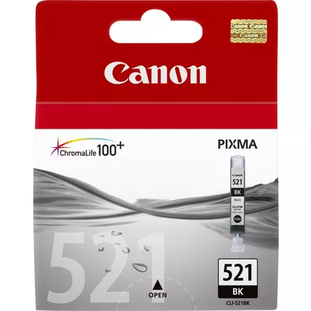 [CLI-521BK] Cartouche D'encre CANON CLI-521 Noir Pour Imprimantes PIXMA MP980 MP640 MP630 MP620B MP620 MP560 MP550 MP540x MP540 iP4700 iP4600 MX860 MP990 iP3600 iP4600x MX870