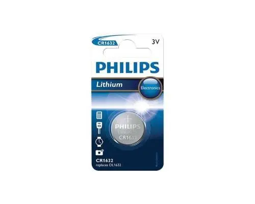 [CR1632/00B] Pile Bouton Philips 3.0V coin 1-blister (16.0x 3.2) 