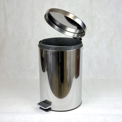 [E41] Corbeille à Papier Inox Avec Poussoir 5L