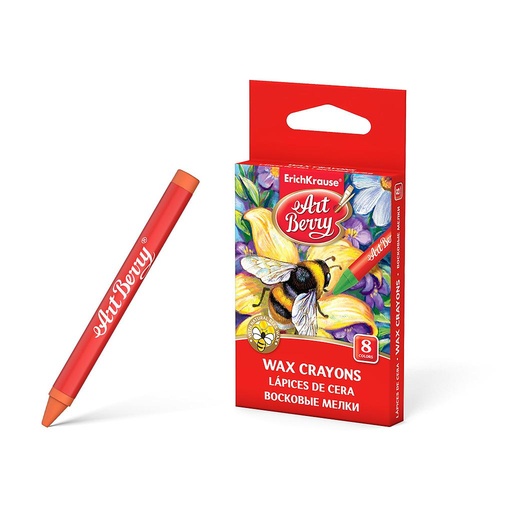 [EK-34929] Crayons De Couleur En Cire ERICH KRAUSE Wax ArtBerry Boite De 8 Mini